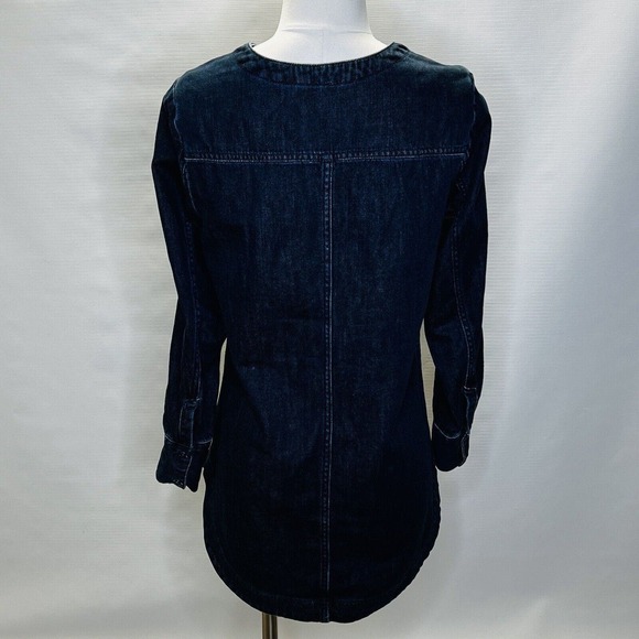 Free People Tunic Denim Soft Denim Lace Up Blue Indigo Small - Picture 3 of 13